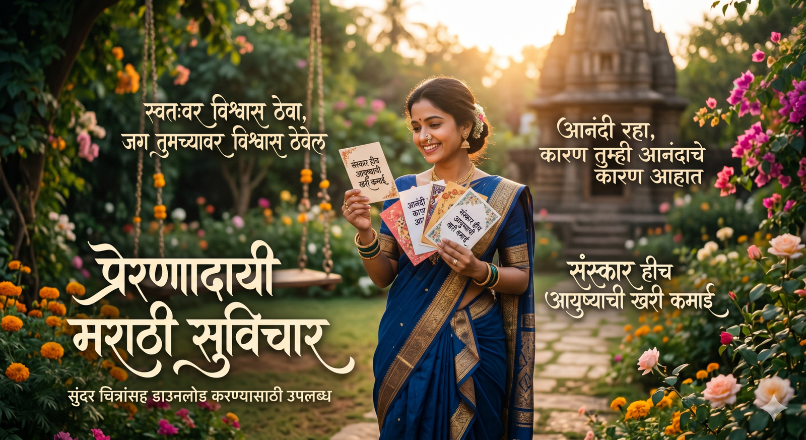 आनंदी जीवनावर प्रेरणादायी मराठी सुविचार - Inspirational Marathi Suvichar Image , quotes
