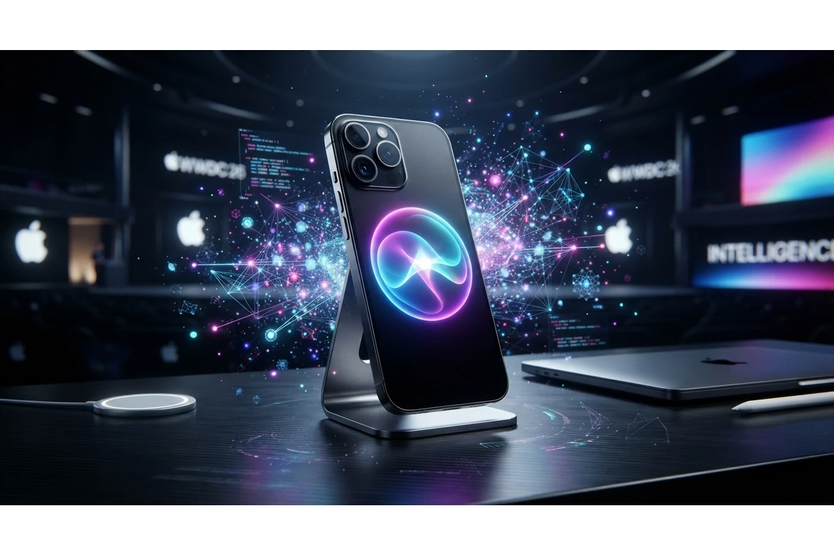 Apple WWDC 2026 Updates in Marathi: आयफोनच्या स्क्रीनवर चमकणारा नवीन Siri लोगो आणि ॲपल इंटेलिजन्स (AI) तंत्रज्ञान दर्शवणारी आधुनिक इमेज