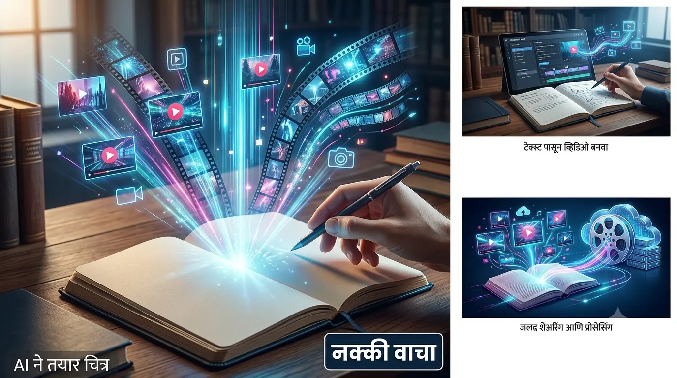 notebook llm मार्फत नवीन सुविधा वीडियो ओवरव्यू बद्दल माहिती देणाऱ्या लेखावरील आकर्षक पण काल्पनिक चित्र